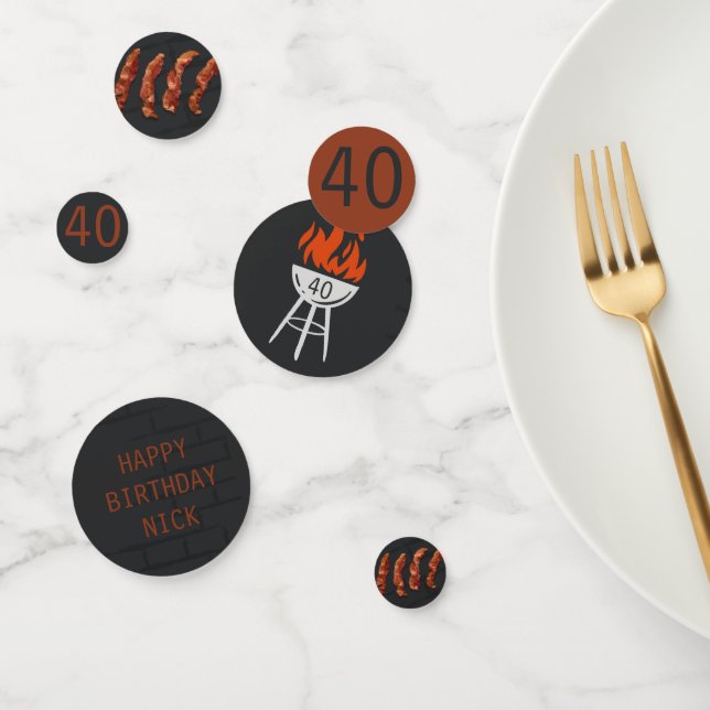 Man Birthday Party, Bacon, BBQ  Confetti (Group)