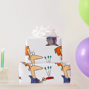 Man Bouncing Balls On A Bat Wrapping Paper