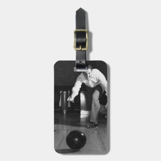 Man Bowling Luggage Tag
