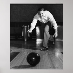 Man Bowling Poster