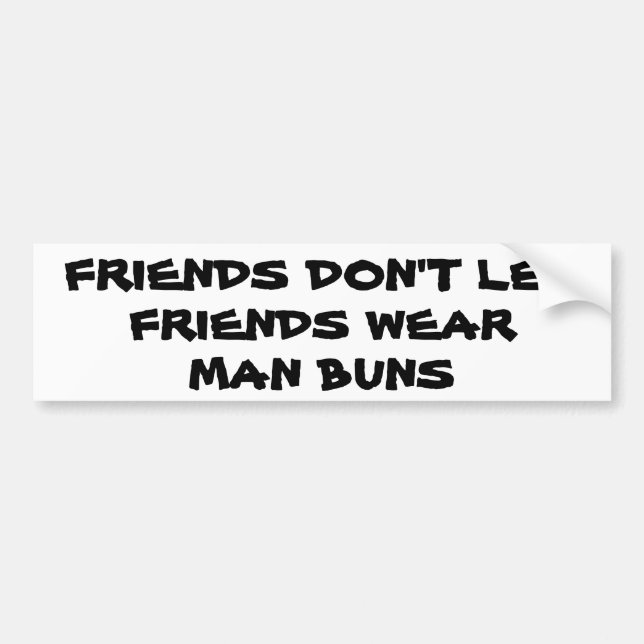 Man Bun Intervention Bumper Sticker (Front)