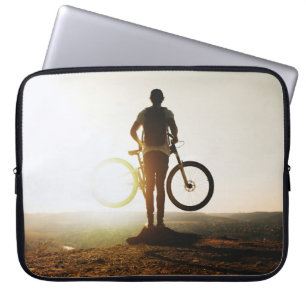 Man carrying bike laptop sleeve