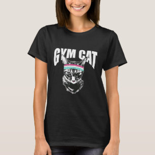 Man Cat Gym Lift Workout Trainning Muscle And Fitn T-Shirt