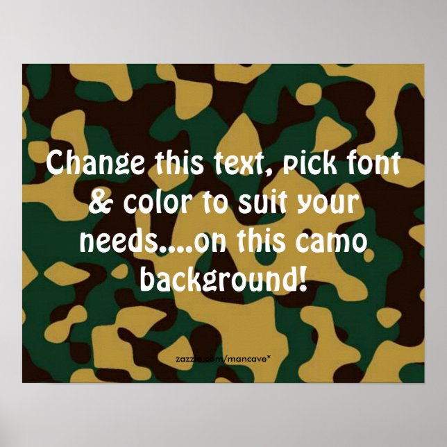 Man Cave CAMO Poster Template (Front)