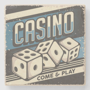 Man cave Casino Dice Stone Coaster
