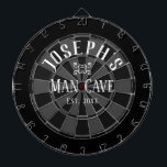 Man Cave Custom Name Dartboard<br><div class="desc">Coloured background with custom name and man cave in the centre of the board. Other colours available in the shop.</div>
