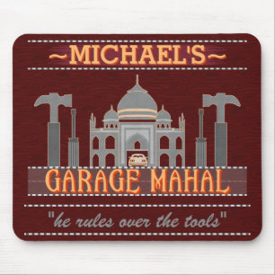 Man Cave Funny Garage Mahal Tools   Custom Name V2 Mouse Mat