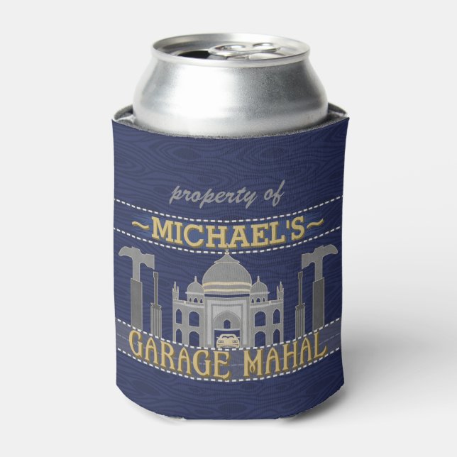 Man Cave Garage Mahal Funny for Men | Personalised Can Cooler (Can Front)