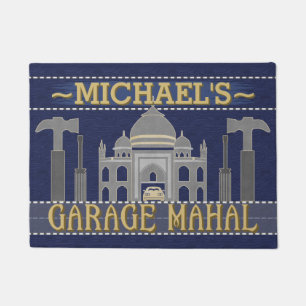 Man Cave Garage Mahal Funny Tools Custom Name Doormat