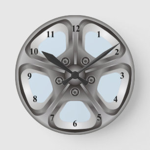 Man Cave Hub Cap Hubcaps Car Rims Tire Wheels Round Clock