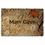 Man Cave - Ice Age Cave Art Photo Sculpture Magnet<br><div class="desc">Painted hand prints and a woolly mammoth as you might find in the interior of a cave. Customisable text reading,  Man Cave" also appears.</div>