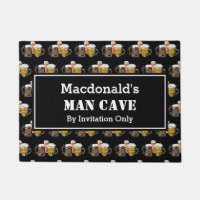 MAN CAVE Novelty Three Beers CUSTOMIZABLE Black