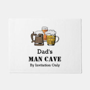 MAN CAVE Novelty Three Beers CUSTOMIZABLE Doormat