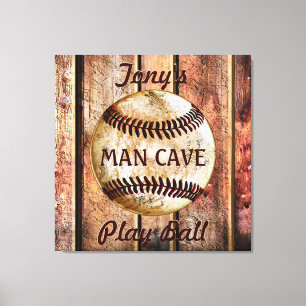 Man Cave Personalised Baseball Wall Art Your Text