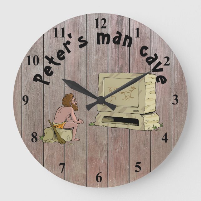 Man Cave Personalised Large Clock (Front)