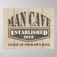 Man Cave Poster - Established "Add Date"