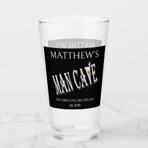 Man Cave Pub Beer Soda Drinking Glass