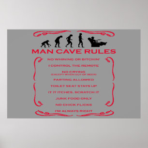 Man Cave Rules Poster