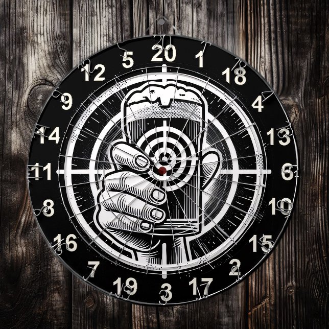 Man Cave Rustic Beer Design Dartboard (Creator Uploaded)