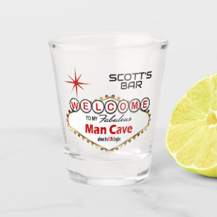 Man Cave - Vegas Style - Red Shot Glass