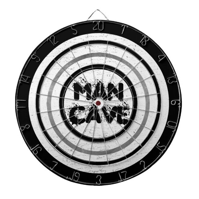 Man Cave White Wood Regulation Dart Board (Front)
