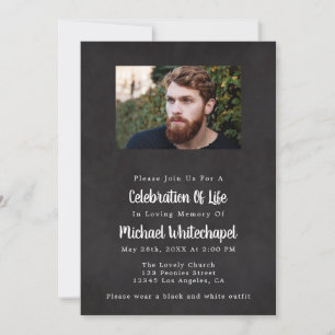 Man Celebration Of Life Memorial Invitations