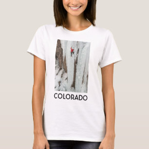 Man climbing ice, Colorado T-Shirt