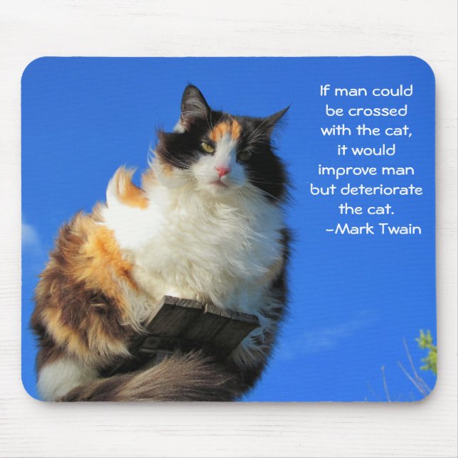 Man crossed with cat? -Twain Mouse Mat (Front)