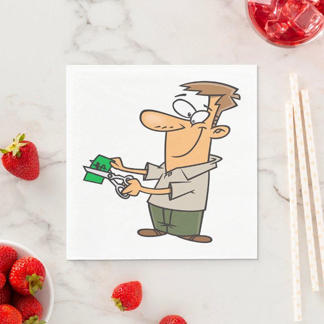 Man Cutting Up Money Napkins (Creator Uploaded)