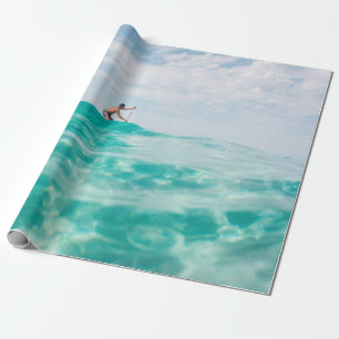 Man doing surfing wrapping paper