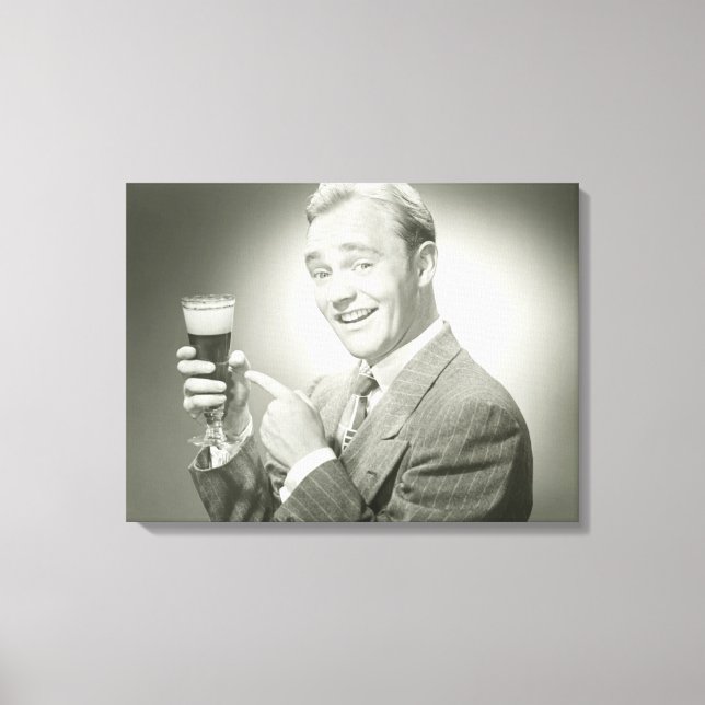 Man Drinking Canvas Print (Front)