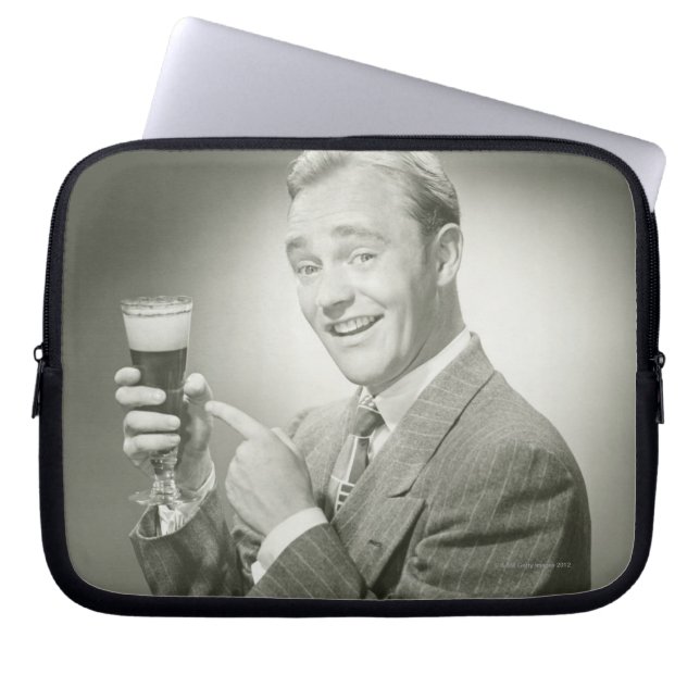 Man Drinking Laptop Sleeve (Front)