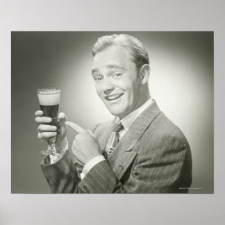 Man Drinking Poster