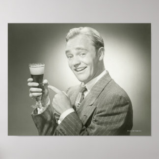 Man Drinking Poster