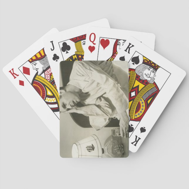 Man Drinking Water Playing Cards (Back)