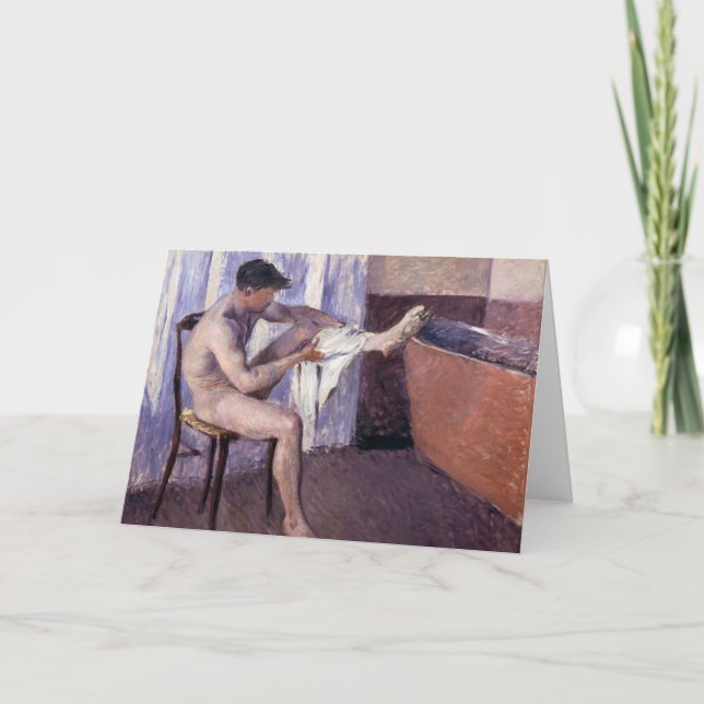 Man Drying Leg by Caillebotte Card (Front)