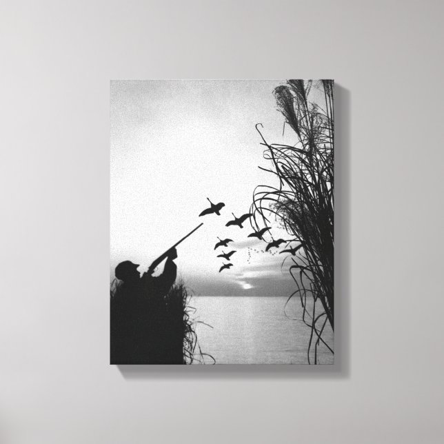 Man Duck Hunting Canvas Print (Front)