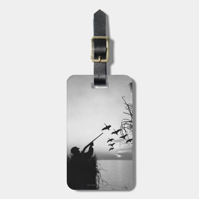 Man Duck Hunting Luggage Tag (Front Vertical)