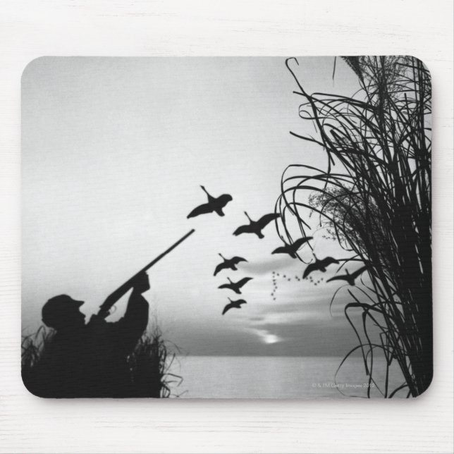 Man Duck Hunting Mouse Mat (Front)