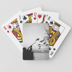 Man Duck Hunting Playing Cards
