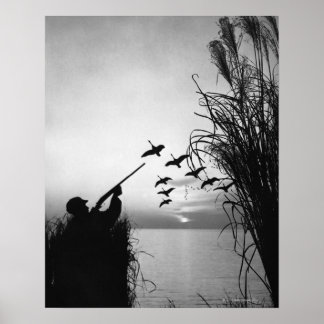 Man Duck Hunting Poster