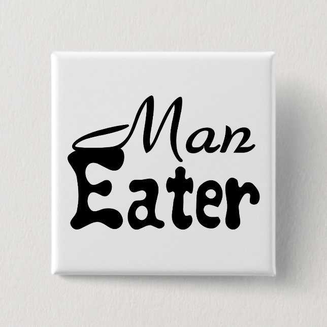 Man Eater 15 Cm Square Badge (Front)