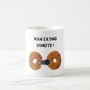 Man Eating Doughnuts Coffee Mug
