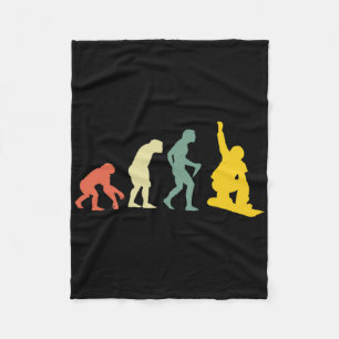 Man Evolution Snowboarder Fleece Blanket