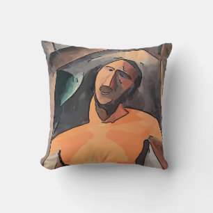 Man Face Abstract Cushion