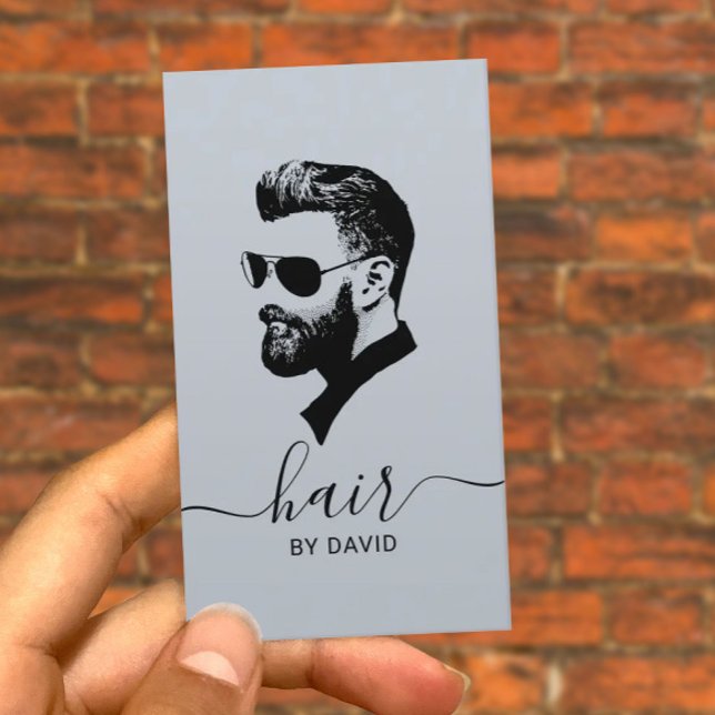 Man Fashion Hair Stylist Barber Barbershop Business Card (Creator Uploaded)