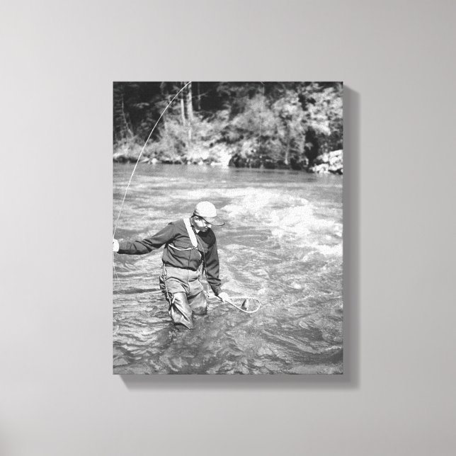 Man Fishing Canvas Print (Front)