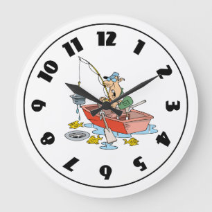 Man Fishing Clock