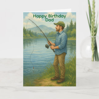 Man Fishing Custom Birthday/Fathers Day Card