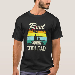 Man Fishing Daddy Reel Cool Dad Fisher Vintage Fis T-Shirt